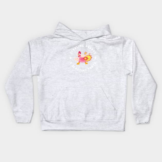 Stealing hearts & blasting farts Kids Hoodie by twitaadesign